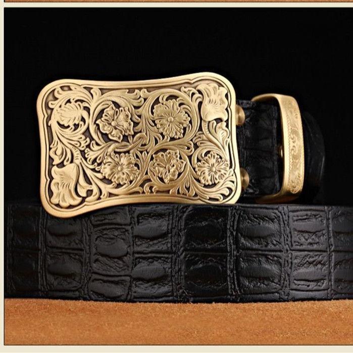 Men’s Retro Brass Belt Buckle GTB3070
