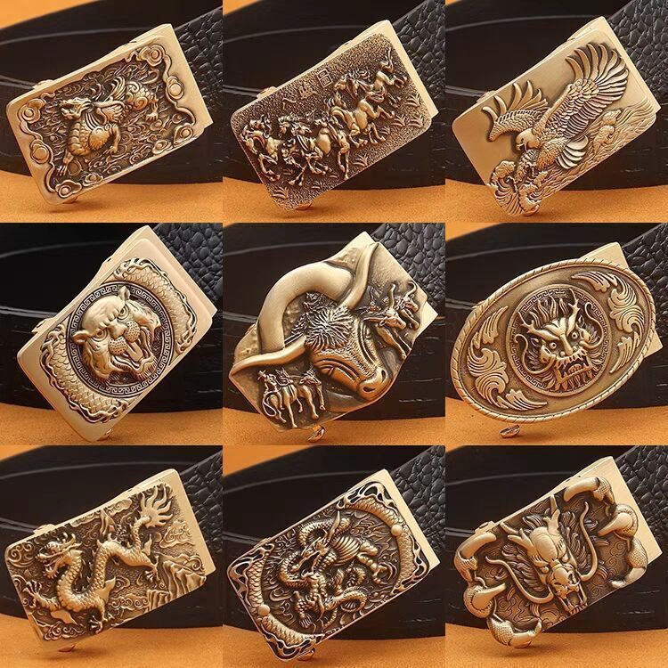 Men’s Retro Brass Belt Buckle GTB3078