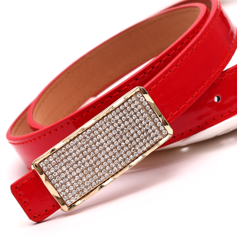 Rhinestone Rectangle Buckle Belt